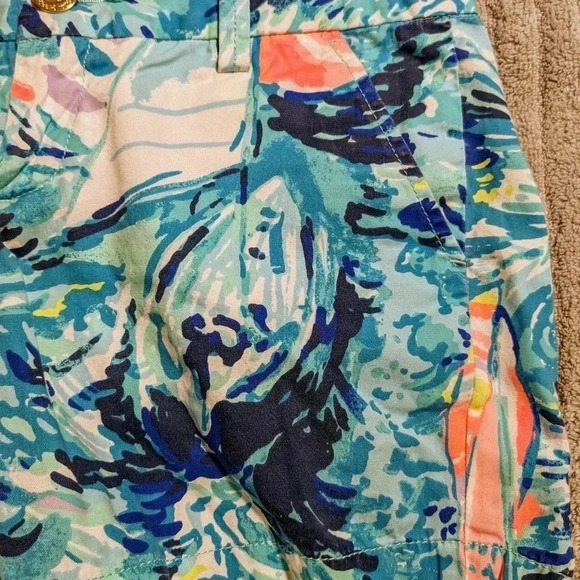 Lilly Pulitzer Callahan Sparkling Blue Hey Bay Sailboat Twill Shorts Sz. 00 XS - Picture 5 of 8